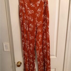 Floral Women's trousers in Orange